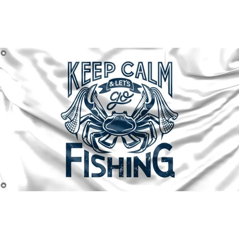 

Флаг «Keep Calm And Let's Go» для рыбалки | Уникальный дизайн принта | Высококачественные материалы Hiqh | Размер-3x5 футов/90x150 см
