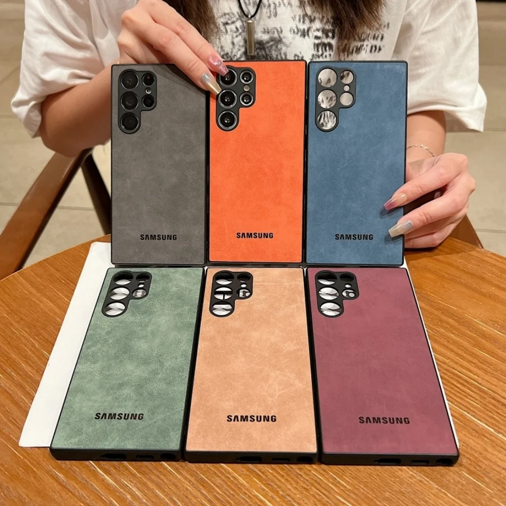 Роскошный противоударный чехол из овечьей кожи для Samsung Galaxy S26 Ultra, S25, S24, S22, S23 Ultra Plus, S23 FE, мягкий чехол с защитой камеры (art.: 3920cc755daea) - 3920cc755daea