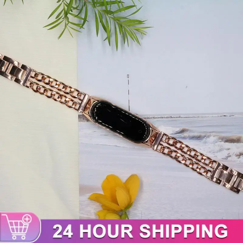 

4 Colors Skin-friendly Easy Disassembly Replace Comfortable To Wear Adjustable Wristband Odorless Metal Strap Fits The Wrist