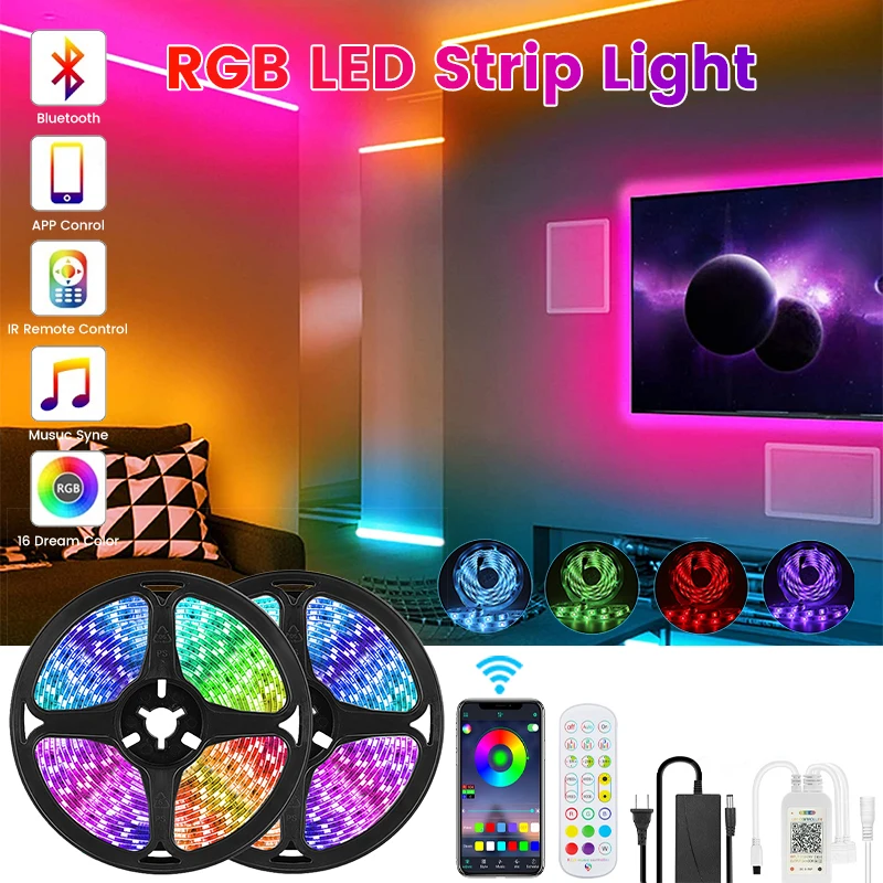 

RGB-Лента светодиодная неоновая с поддержкой Bluetooth, 5050 светодиодов, 12 В