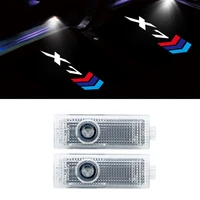 2pcsset for bmw x7 g07 logo car door welcome light led projector light hd shadow warning lamp logo auto accessories