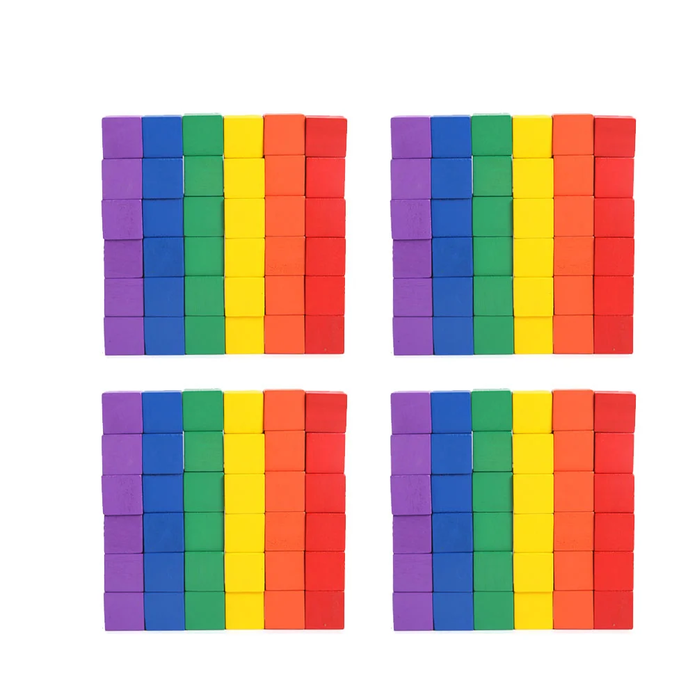 

200 Pcs DIY Craft Cube Blocks Stacking Blocks Wood Square Block Stacking Toy Blank Wooden Craft Cube