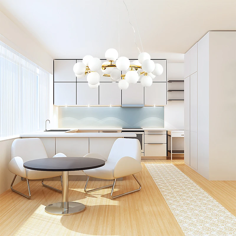 Дешево Светодиодные люстры со стеклянными шариками в скандинавском стиле, G4