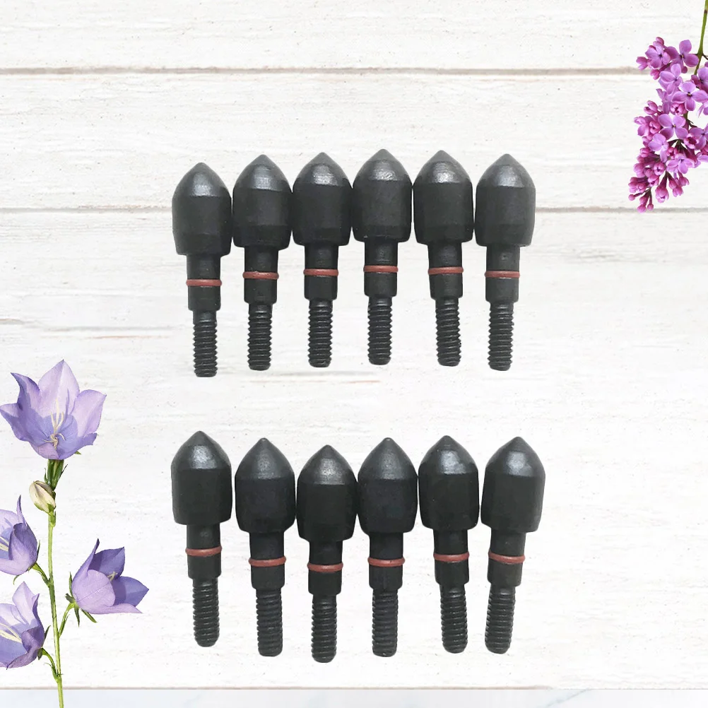 

12 PCS Non Skid Pads Iron Broadheads Screw Fixed Bow Arrow Anti Slip Tips Archery