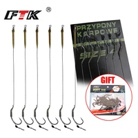 ftk fishing hooks leader carp hair rigs 2 8 185mm hooklink micro barbed fishing hook for carp fish tackle with earthworms