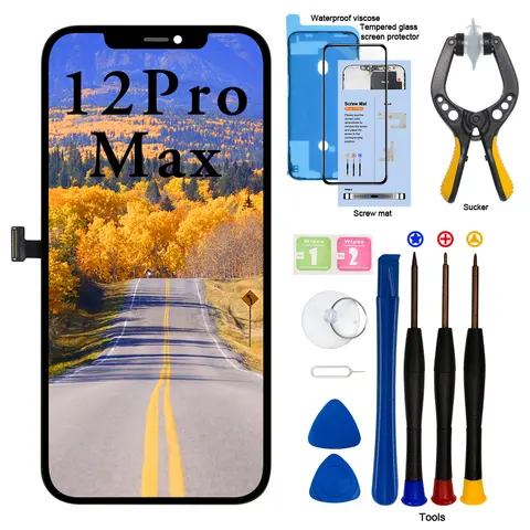 ЖК-дисплей с сенсорным экраном и дигитайзером в сборе для iPhone X XS XR 11 12 Pro Max