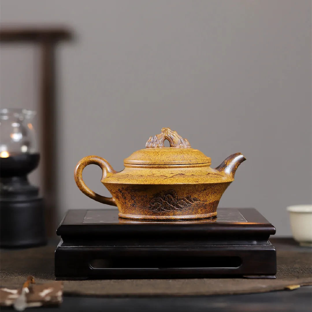 Высокое качество Guanshan Flat Исин фиолетовый глиняный чайник руда температурный
