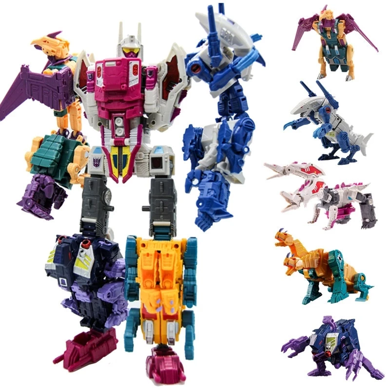 

AOYI 5 IN 1 18CM Robot Model Transformation Toys Anime Dinosaur Model Action Figure Boy Kids Gift H6002-1C H6002-8C New