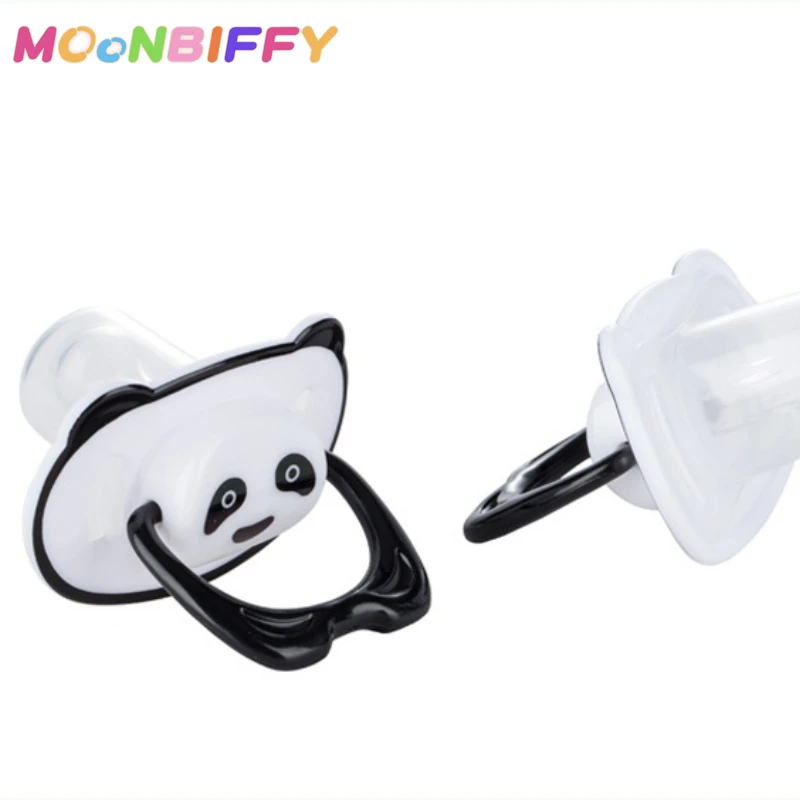 

New Panda Newborn Baby Silicone Orthodontic Soother Dummy Pacifier Infant Nipple Personalized Cartoon Baby pacifier Clip