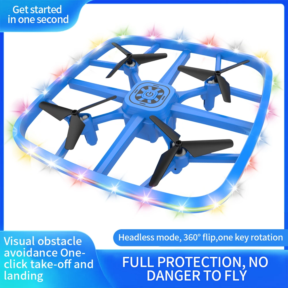 Intelligent Fixed Height Dazzling Lighting Drone Obstacle Avoidance Remote Control Aircraft Adult Parent-child Game Aircraft enlarge