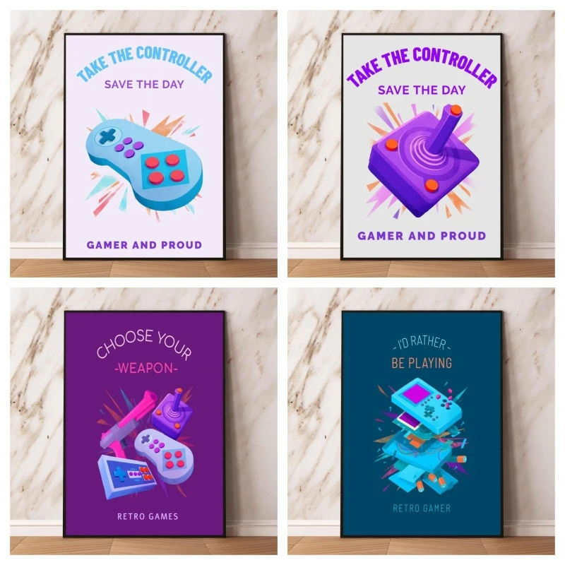 

Canvas HD Prints Gamer and Proud Cuadros Best Gift Poster Home Wall Art Comics Pictures Decorative Friends Gifts