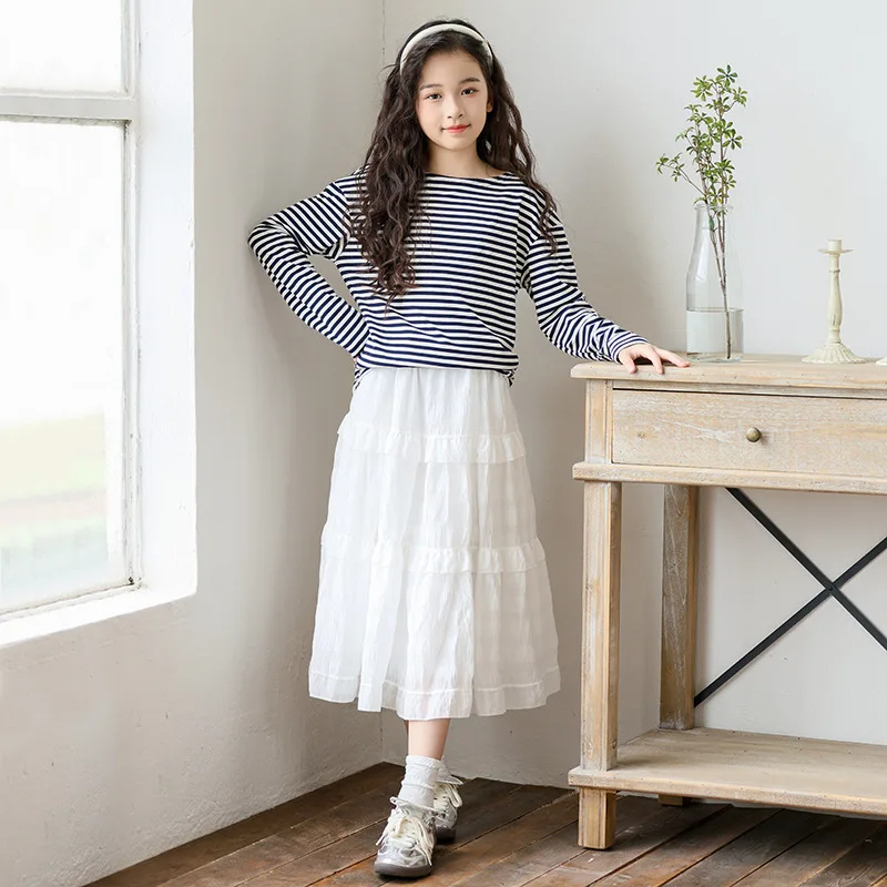 ZOETOP 2024 весенне-осенний комплект одежды для девочек-подростков Топ с длинным