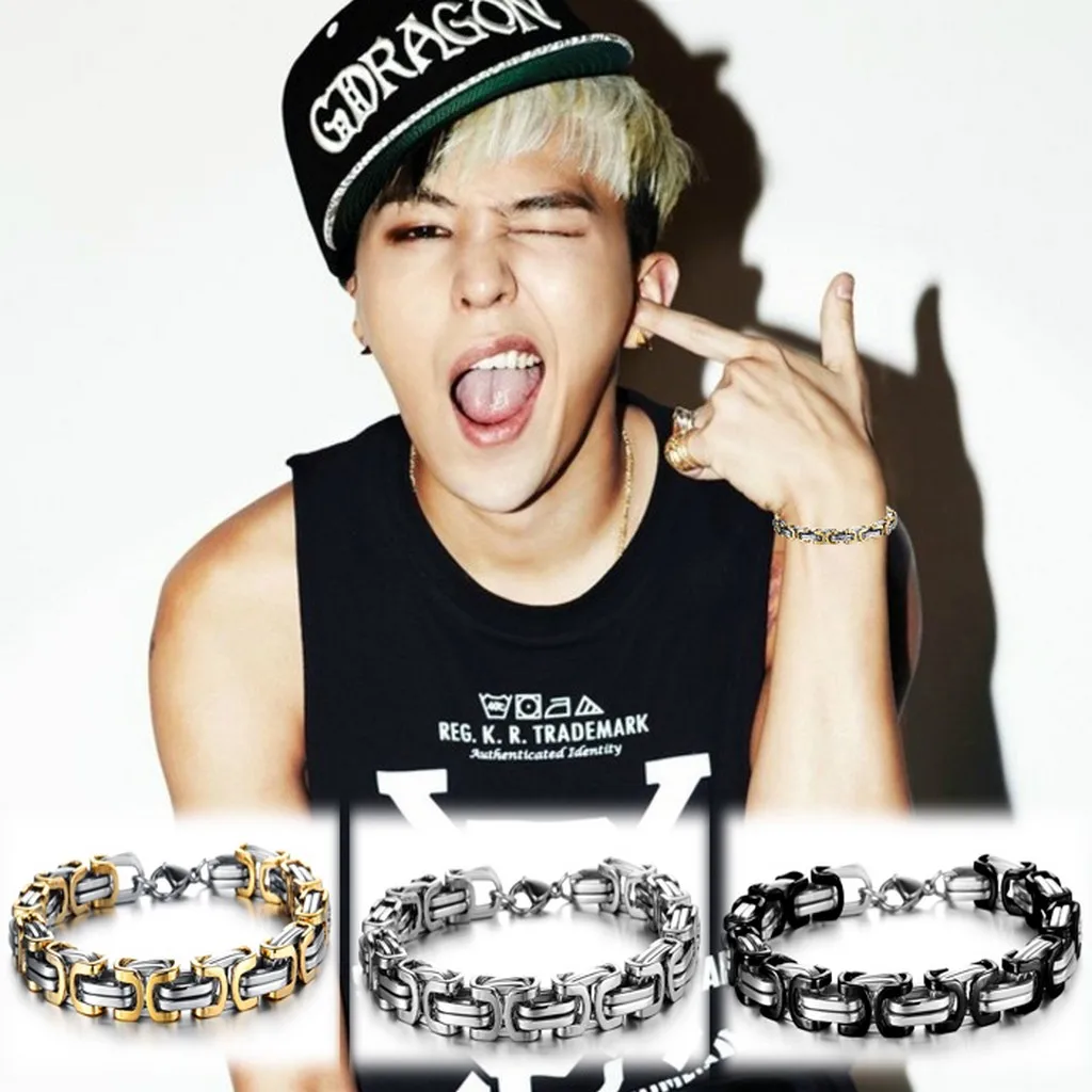 

Fashionable brand INS hip hop bracelet men's bracelet titanium steel cool fashion simple bracelet single jewelry