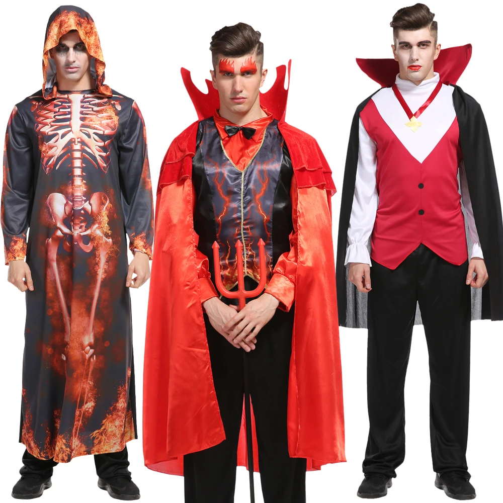 

Halloween Demon Slayer Vampire Adult Men Cosplay Costumes Evil Devil Festival Masquerade Haunted House Dress Up