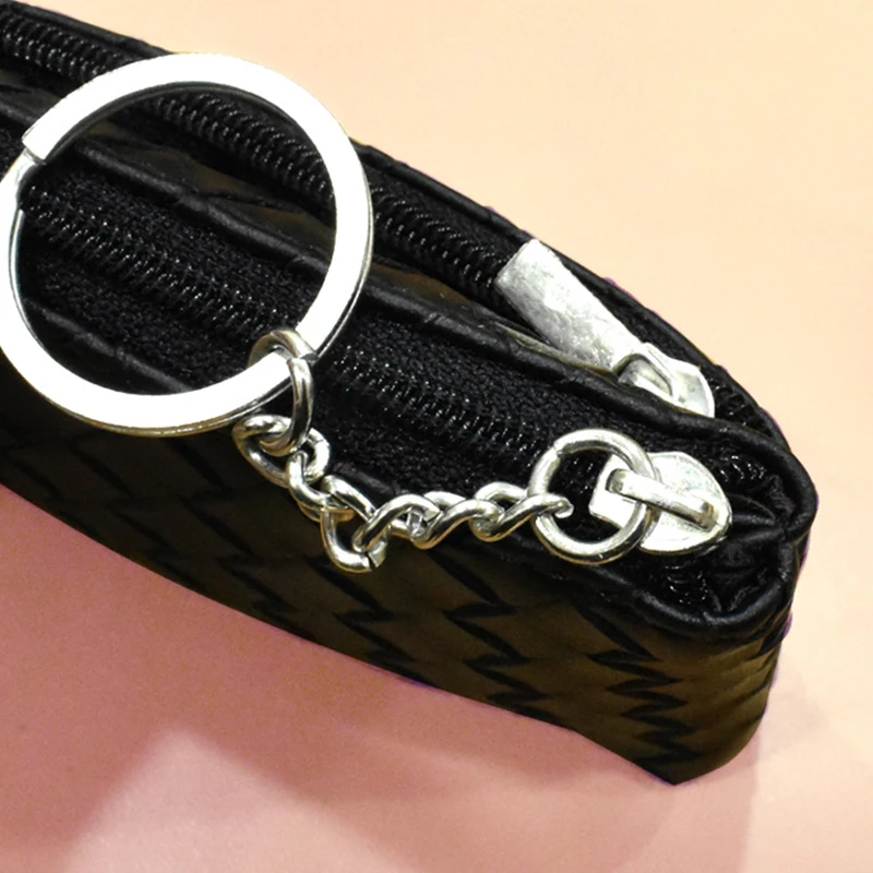 Woven Pattern Coin Wallet Zipper Coin Purse Key Bags Change Purse Earphone Organizer Card Bags Simple Small Carteras Para Mujer