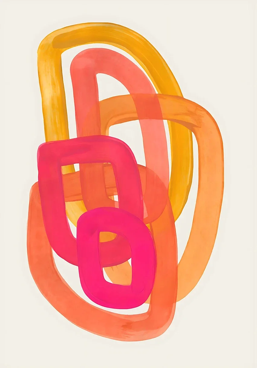 Абстрактный оранжевый плакат на холсте