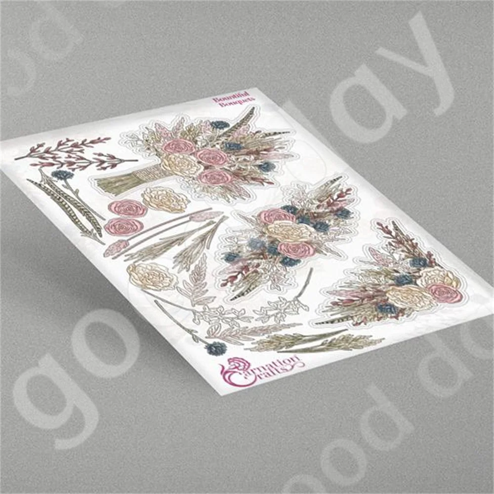 

Bountiful Bouquets Metal Cutting Dies Scrapbook Diary Decoration Embossing Template Diy Greeting Card Handmade Hot Sale 2022 New