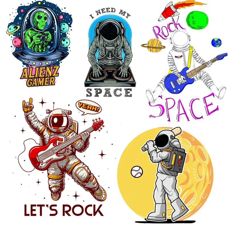 

Y2k Ufo Space Iron on Transfers for Clothing Thermoadhesive Patches Fusible Patch for Clothes Astronaut Stickers Cheap Appliques