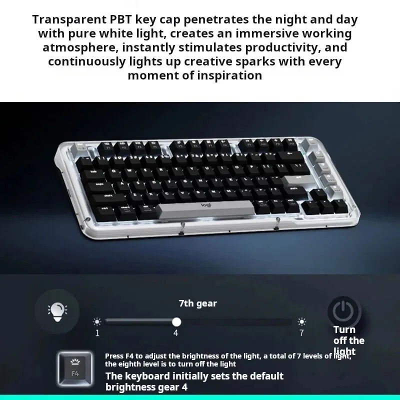 Беспроводная механическая клавиатура Logitech ALTO KEYS K75M серии Amber с ИИ-настройкой, Bluetooth, с возможностью горячей замены переключателей, для геймеров (art.: 3920d4e50bcd7) - 3920d4e50bcd7