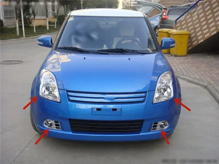 Высококачественная хромированная рамка для фар Suzuki Swift 2005-2010 из АБС-пластика