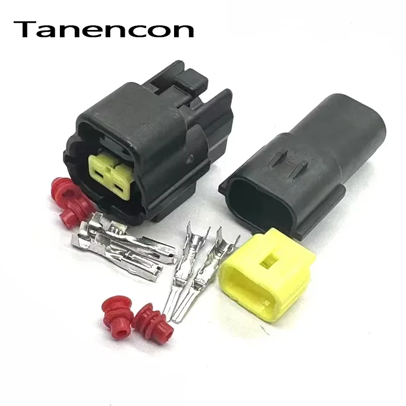 

1 комплект, 2-контактные автоматические водонепроницаемые разъемы, датчик впускного воздуха, датчик температуры IAT, жгут проводов, вилка электромагнитного клапана для Toyota 174354 -2 174352 -2