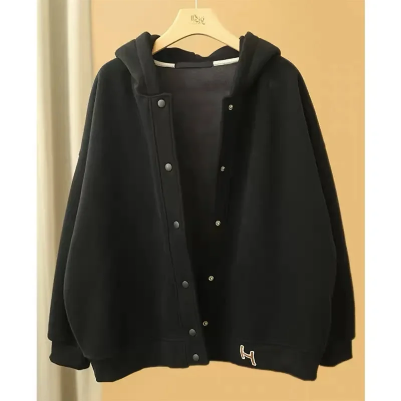 Женская толстовка с капюшоном и длинным рукавом свободного покроя