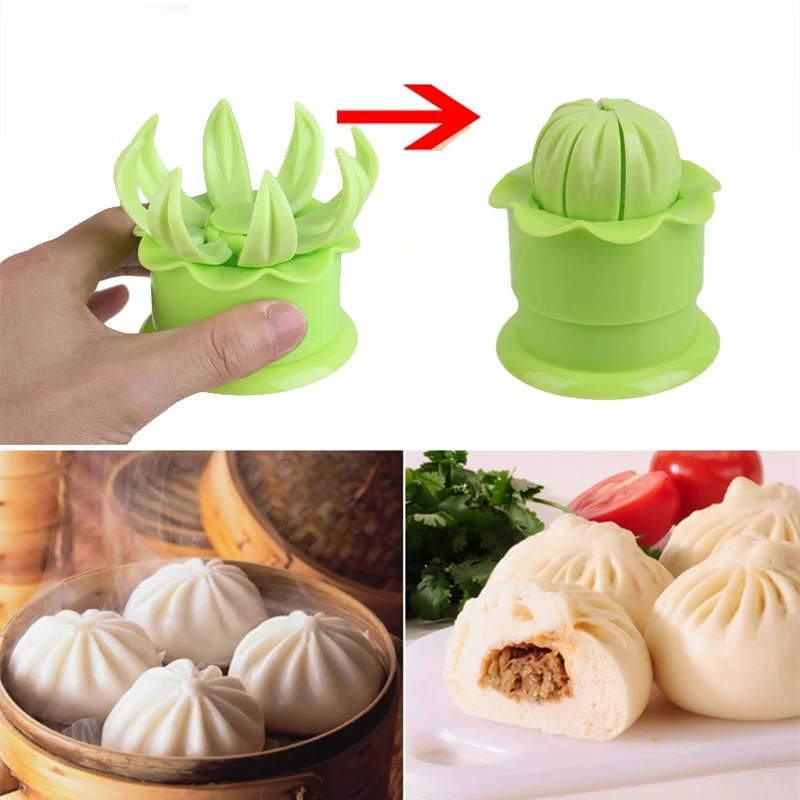 

1Pc Chinese Baozi Mold Steamed Stuffed Bun Mold Baozi Maker Dim Sum Shaper DIY Green Household Making Mold Pastry Pie Dumpling