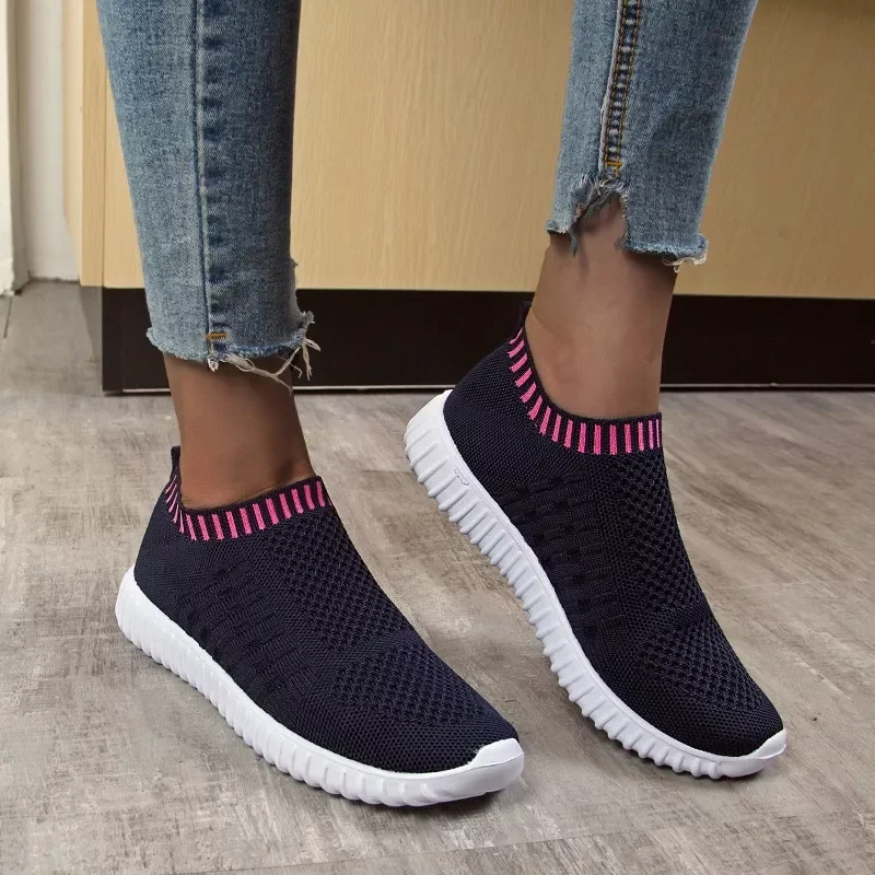 

2022NEW Shoes Woman 2022 Solid Women Sneakers Casual Vulcanized Shoes Women Sneakers Socks Shoes Plus Size Tenis Feminino Flats