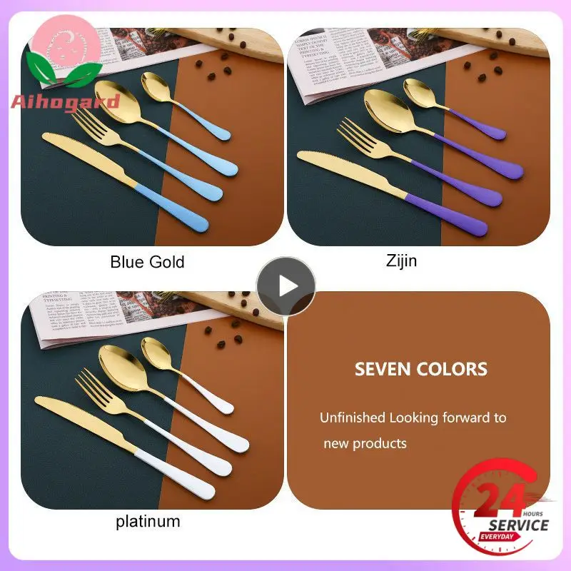 

Stainless Steel Tableware Set Knife Fork Spoon Luxury Cutlery Set Gift Box Coffee Spoon Teaspoon Flatware Dishwasher Safe