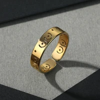 chereda hand stamped women jewelry stainless steel ring adjustable simple rings for men gold plated ring women unique gift