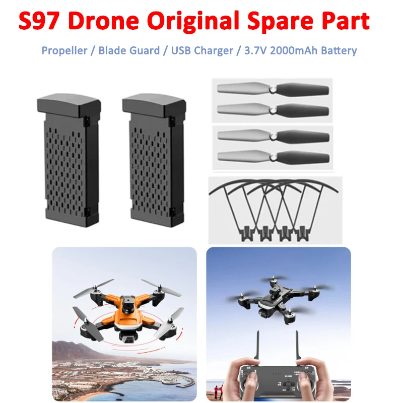 

S97 PRO S97 Drone Original Spare Part Propeller Wing Blade / Protective Frame Guard / Battery / USB Charger Cable Accessory