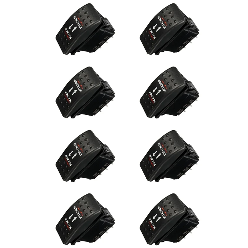 Фото 8X 12V 20A Лебедка Входная лебедка Вкл-ВЫКЛ Кулисный переключатель 7-контактный светодиод КРАСНЫЙ №4