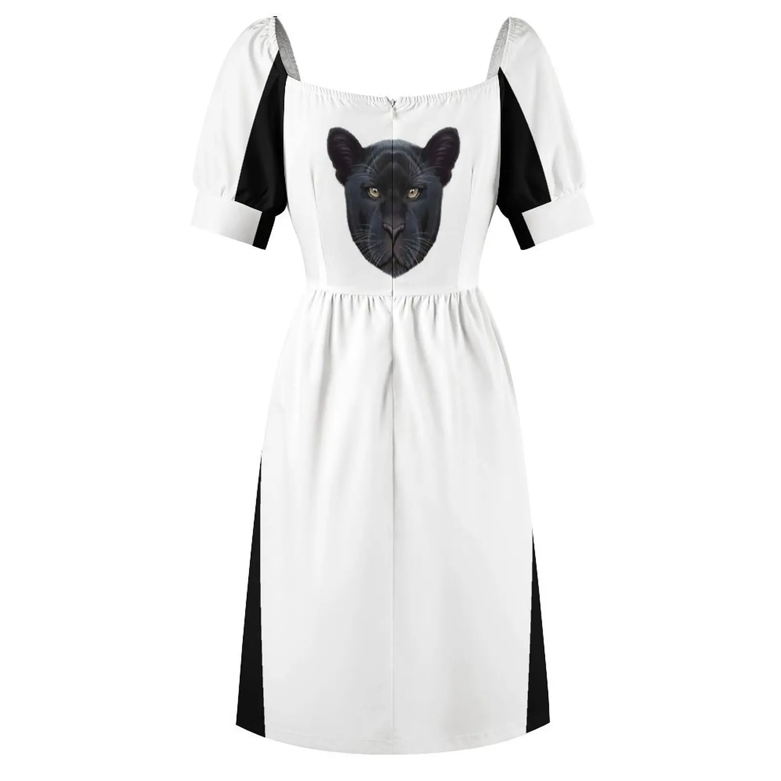 Платье из полиэстера с иллюстрированным портретом Черной Пантеры