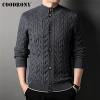 coodrony brand winter thick warm button turtleneck sweater cardigan men clothing new arrival fashion casual knitted jacket z2009