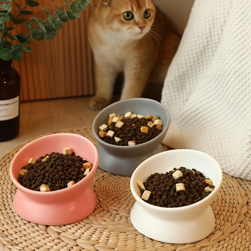 

Cat Bowl Ceramic Cat Dog Bowl Dish Anti Vomiting Pet Food Water Feeder Neck Protector Anti-overturning Dog Bowl Pet Accessories