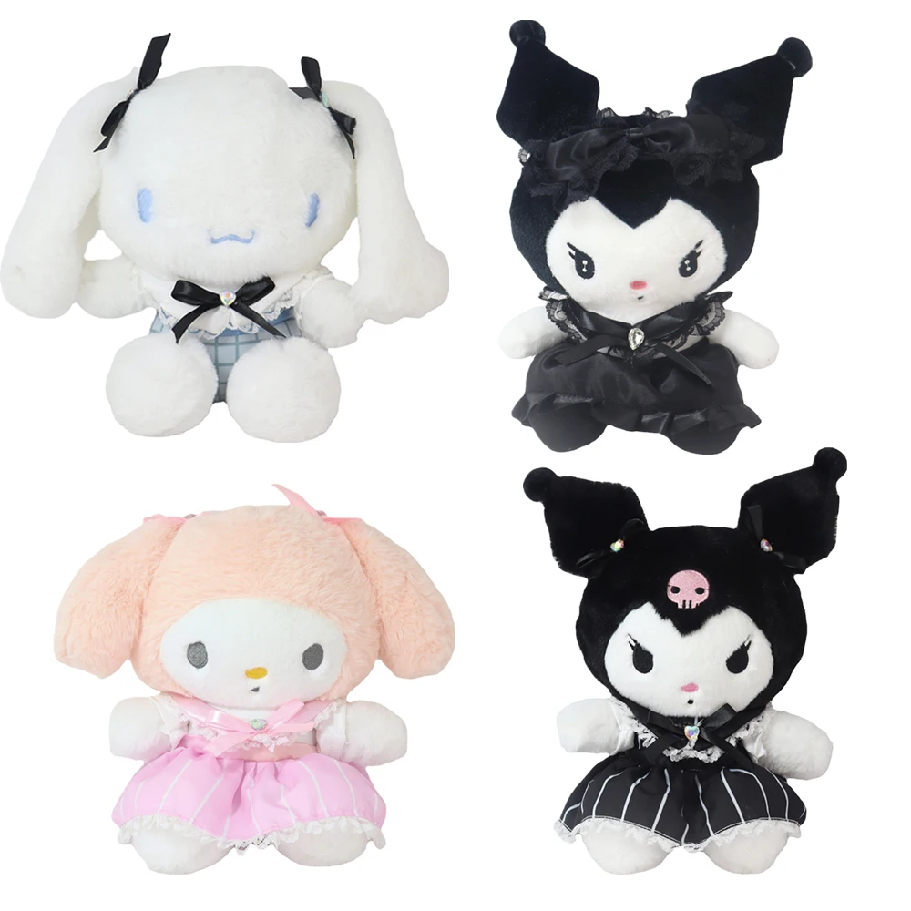 

20Cm Anime Cinnamoroll Kuromi Melody Cartoon Plush Doll Kawaii Soft Stuffed Striped Little Devil Animals Plushie Toys Girls Gift