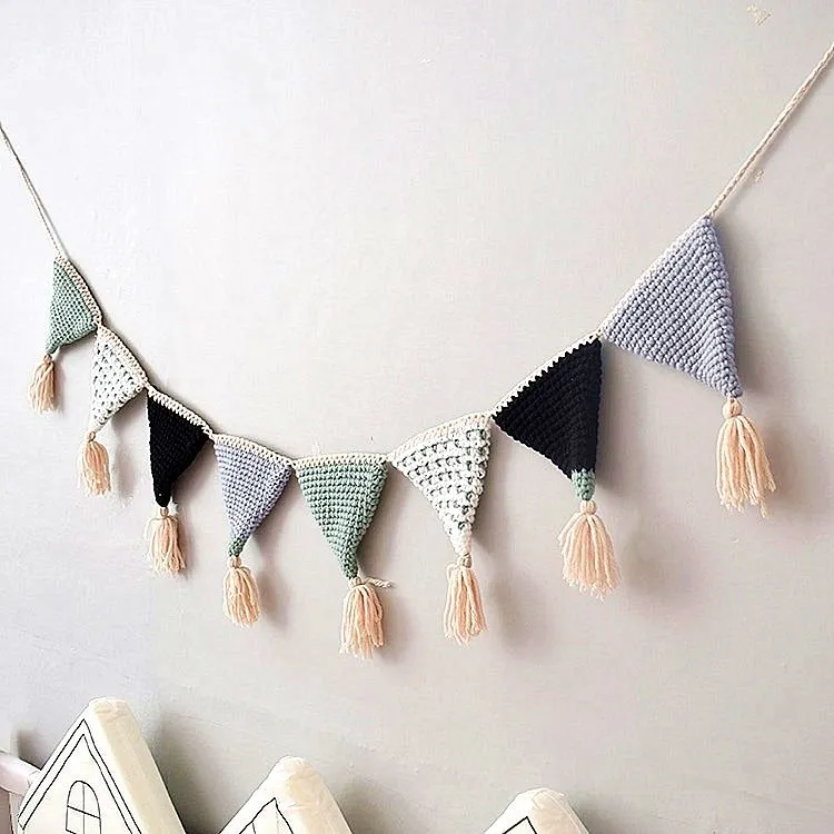 

Modern Nordic Home Hanging Decoration for Bedroom Living Room Wall Triangle Hanging Flag Children's Room Decoration Wall Hanging