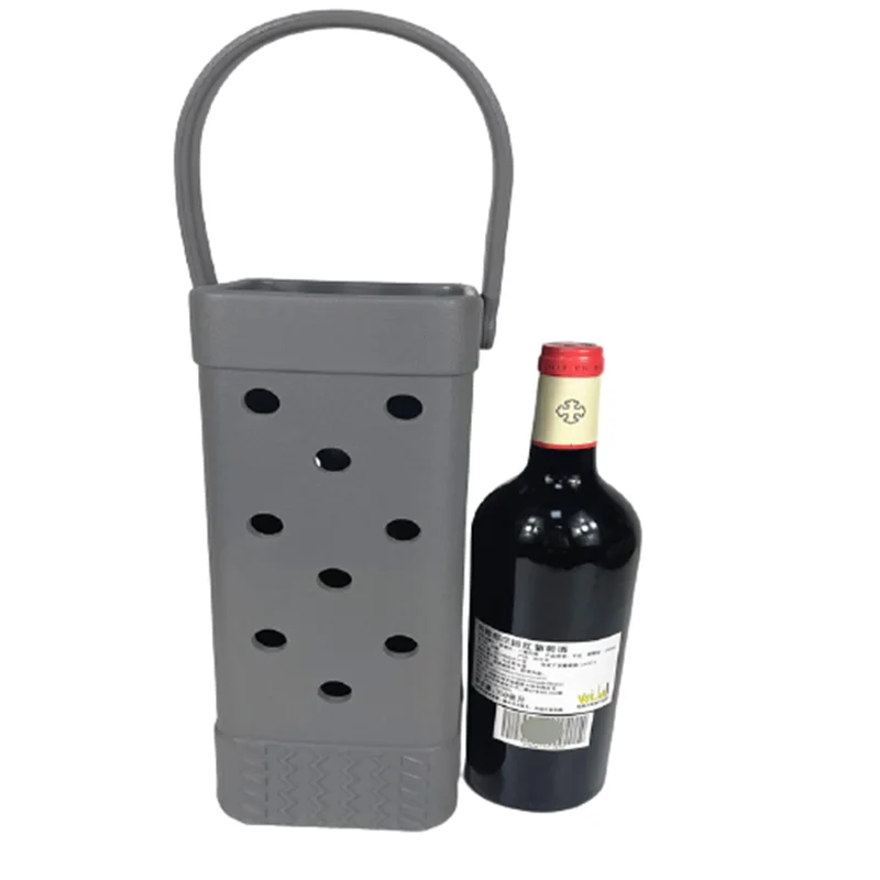 Custom Bog EVA Hole Design Single Double Wine Bottle Holder Drink Holder Cooler Beer Carriers Tote Bag 4 Piece images - 6