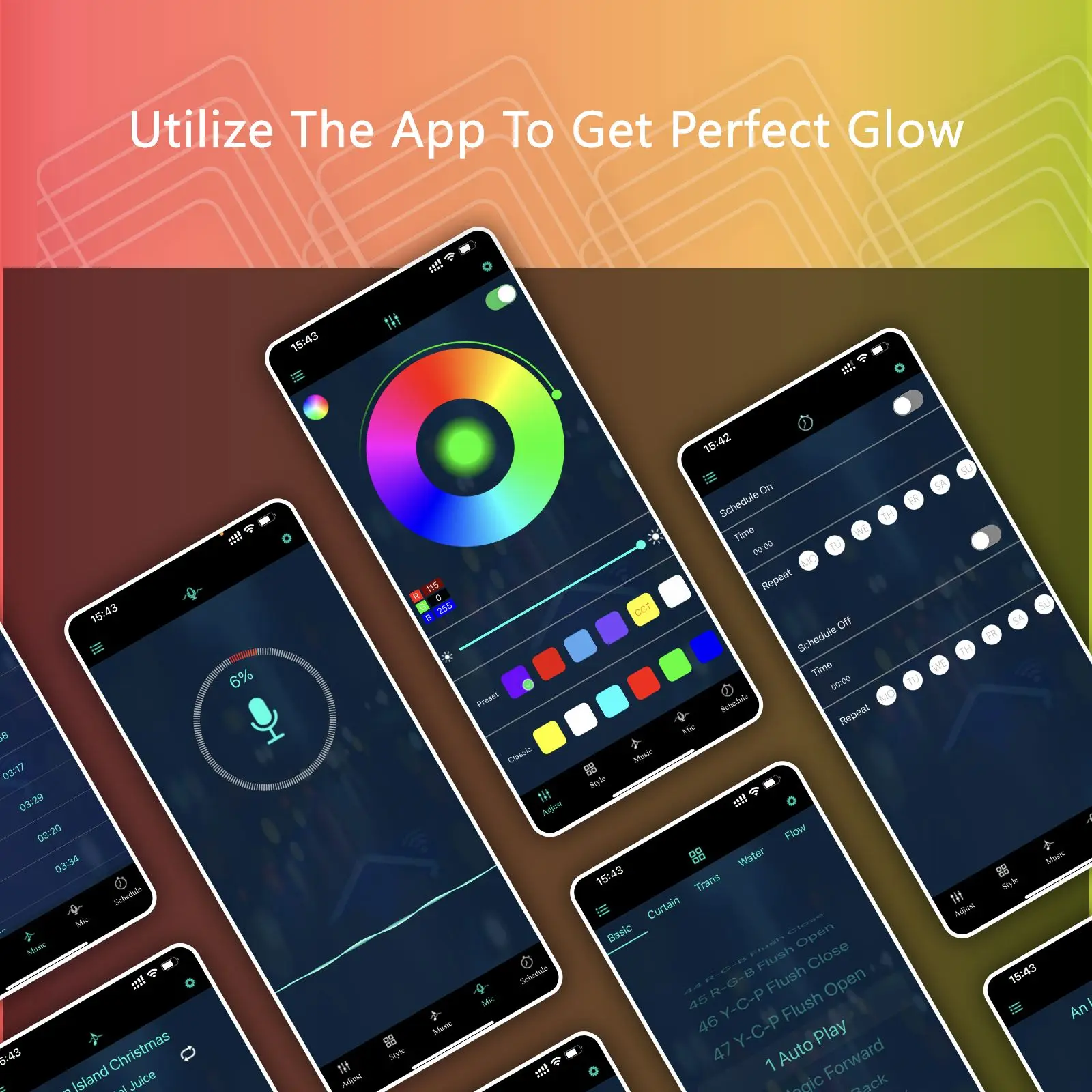 USB светодиодные ленты Bluetooth APP Control RGB Изменение цвета умные гирлянды с ИК-пультом