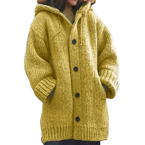 Оригинальный осенне-зимний модный однотонный Свободный теплый свитер с длинным рукавом куртка большого размера Вязаная толстовка средней длины для женщин