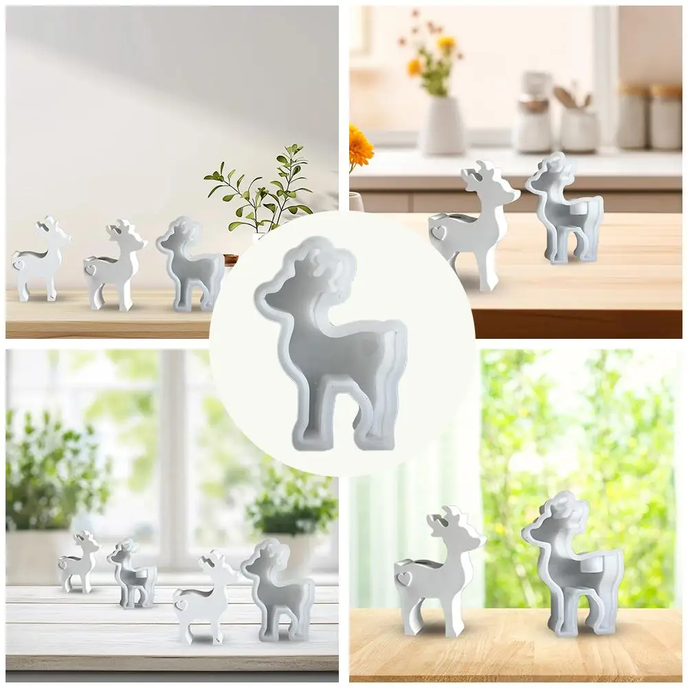 НОВАЯ 2-размерная рождественская свеча с ароматом оленя силиконовая форма для