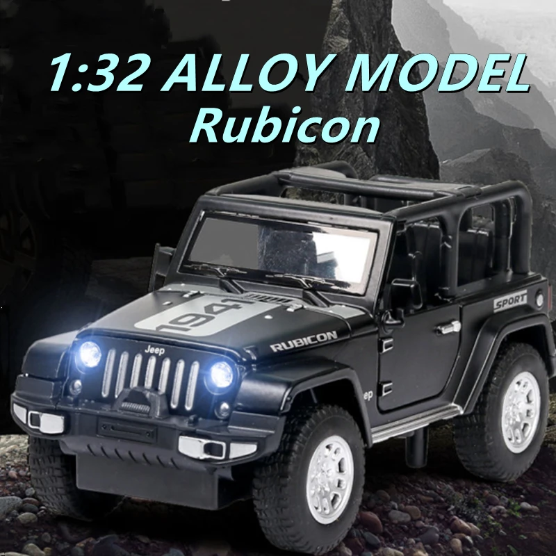 

Модель автомобиля из сплава Jeeps Wrangler Rubicon 1:32, литой металлический игрушечный внедорожник, модель автомобиля, высокий симулятор, коллекция, п...