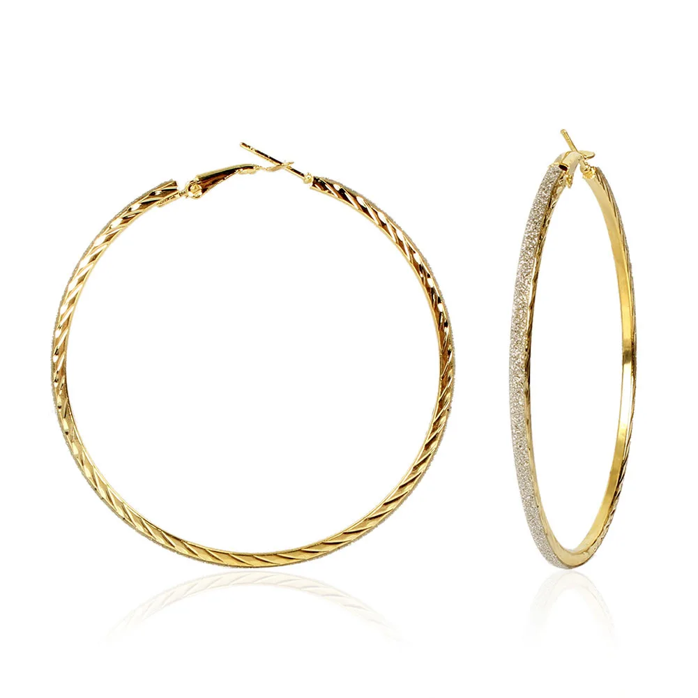 

2022 New European Cold Silver Needle Big Circle Earringswomen Personality Fashion Simple Gold Long Hoop Earrings Female Jewelry
