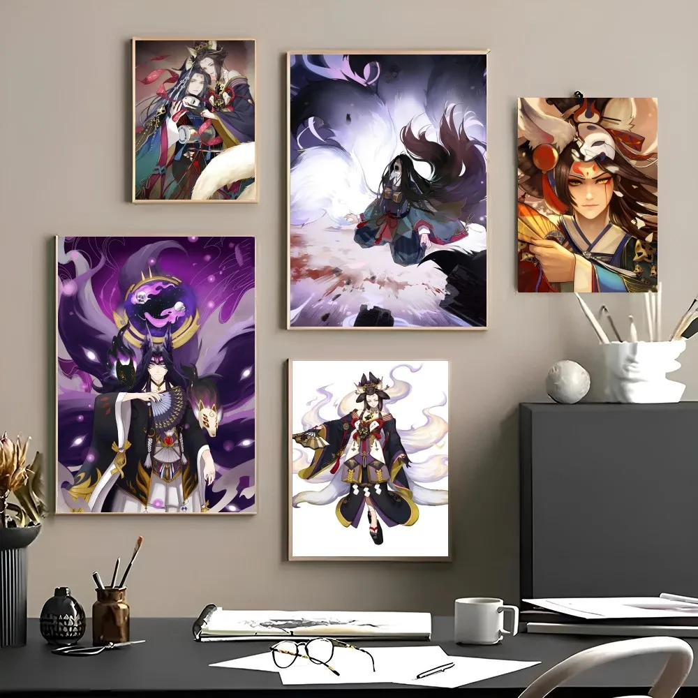 1 шт. Постер O-Onmyoji Tamamonomae постеры HD для домашней комнаты бара кафе Декор искусство