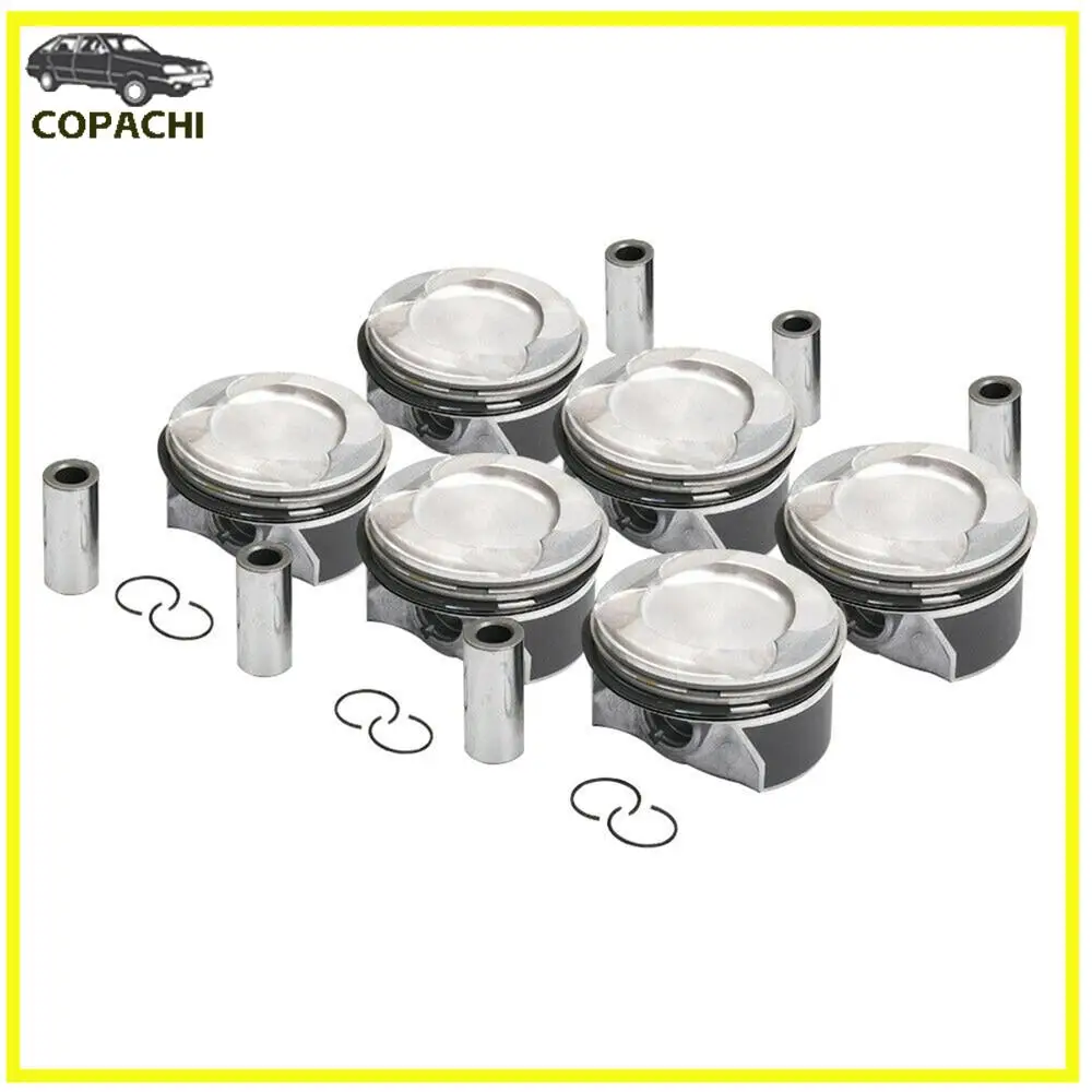 6PCS Auto Parts Pistons and Rings Kit Φ88mm 2760306517 2760300700 For Mercedes-Benz W205 W212 X166 E400 M276 3.0T Engine Car