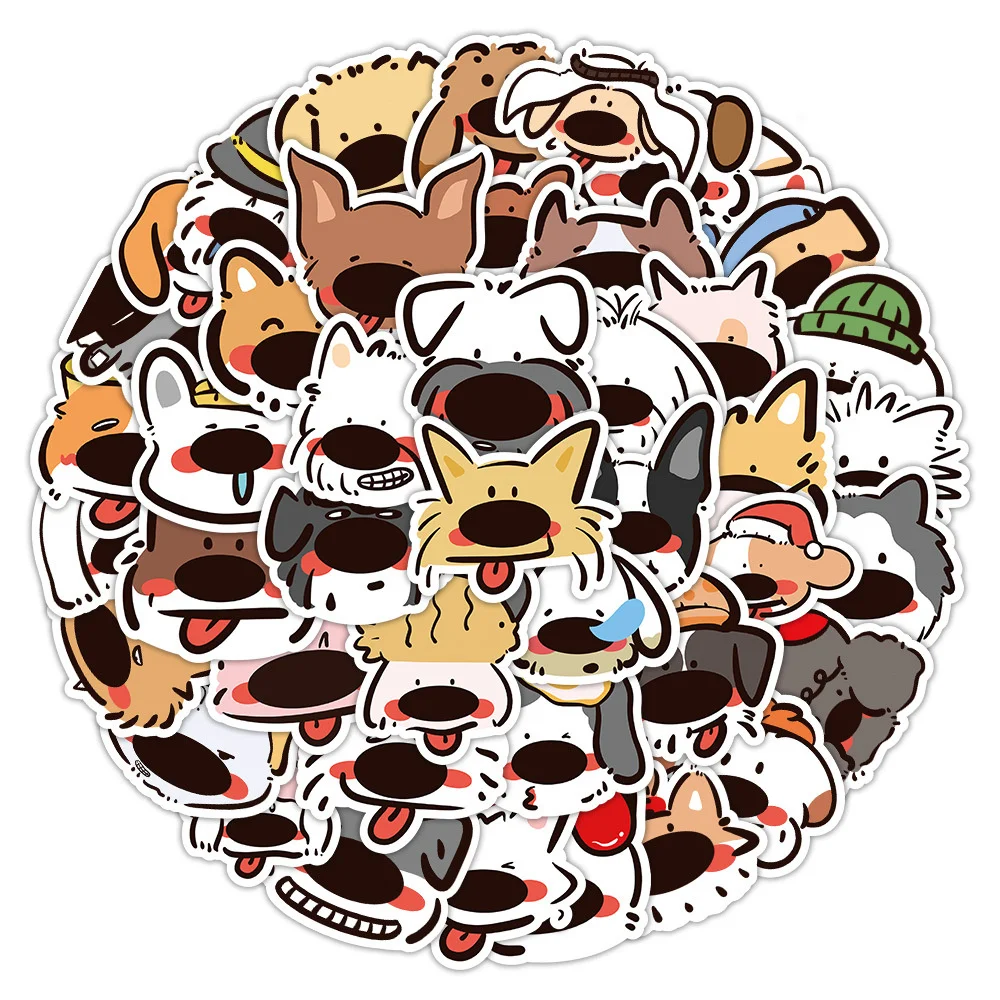 

10/30/50PCS Cartoon Cute Big Nosed Dog Animal Graffiti Creative Sticker Desk GuitarRefrigerator Car Waterproof Sticker Wholesale