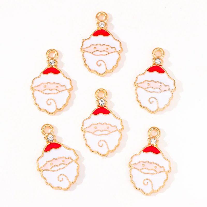 

20Pcs/Lot 15*24mm Bearded Santa Claus Pendant Christmas Children Gift DIY Necklace Bracelet Earrings Jewelry Ornaments Wholesale