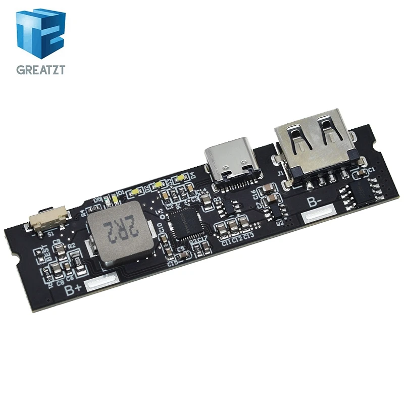 Фото GREATZT QC3.0 QC2.0 Dual USB 18 Вт Type-C USB SW6106PD Мобильный аккумулятор с быстрой зарядкой 18650 Модуль зарядки с индикатором №5