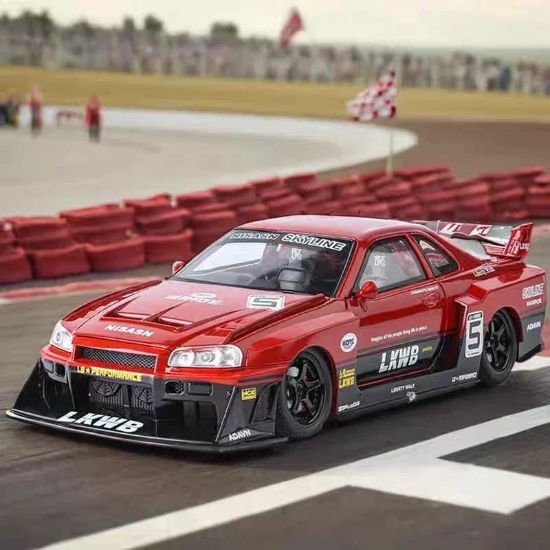 Nissan Skyline Gtr R34 S15 1:24 Литая Под Давлением Металлическая Модель Автомобиля Со Звуком