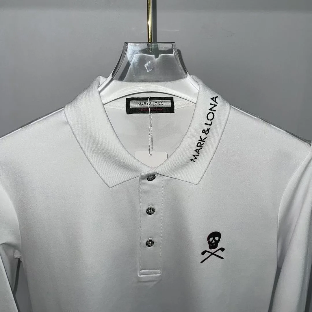 2023 Spring and Autumn new golf clothing men's long sleeve T-shirt lapel POLO shirt Golf men's simple jacket outdoor Sports